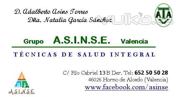 Tarjeta A.S.I.N.S.E. Consulta y Masaje 652 50 50 28