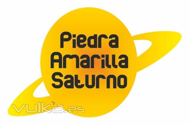 logotipo de piedra decorativa amarillo saturno