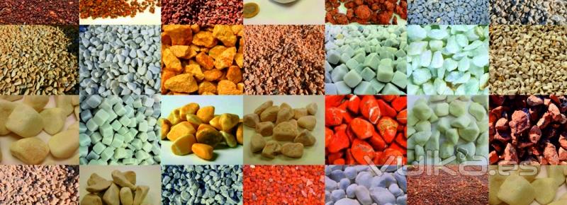 variedad de colores en piedra decorativa