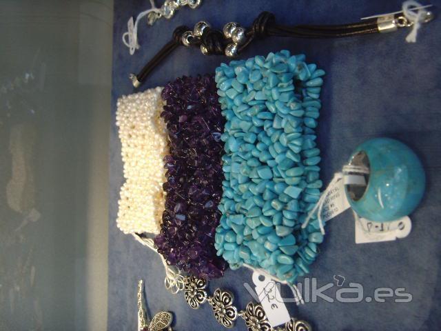 Sortija turquesa brazalete perlas