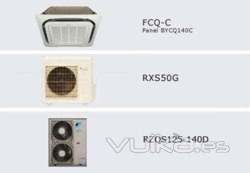 Aire acondicionado daikin sky air confort inverter cassette CQS35C en www.nomascalor.es