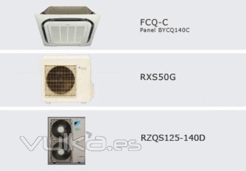 Aire acondicionado daikin sky air confort inverter cassette CQS50C en www.nomascalor.es