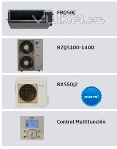 Aire acondicionado Daikin conductos Sky Air con bomba de calor ZBQ71C en www.nomascalor.es