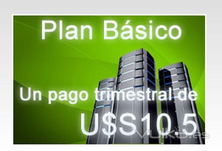 web hosting basico USd 10,50 trimestral. 8Gb de disco. 11Gb de transferencia. soporte vip