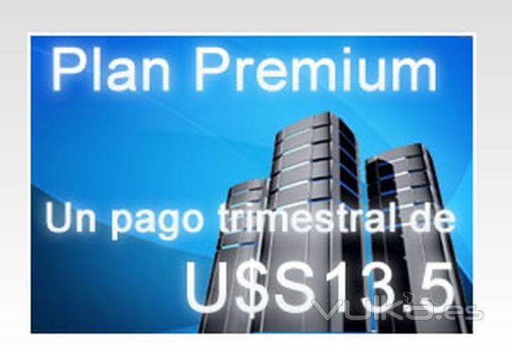 web hosting premiun USd 13,50 trimestral. 15 GB de disco. 20 GB de transferencia. soporte vip