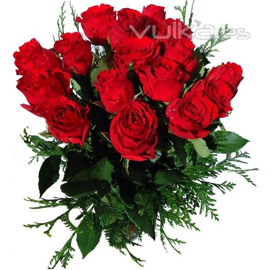 Regala rosas a domicilio. Bouquet de Rosas rojas para enviar flores online.