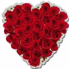 Regala rosas a domicilio. corazn de rosas rojas para enviar flores online.
