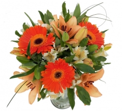 Bouquet de liliums, alstroemerias y gerberas enviar y regalar flores a domicilio