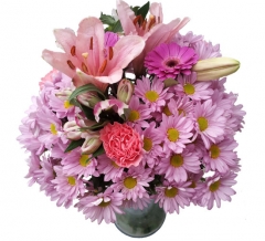 Ramo de flor variada tonos rosas. enviar y regalar flores a domicilio con la mejor floristera.