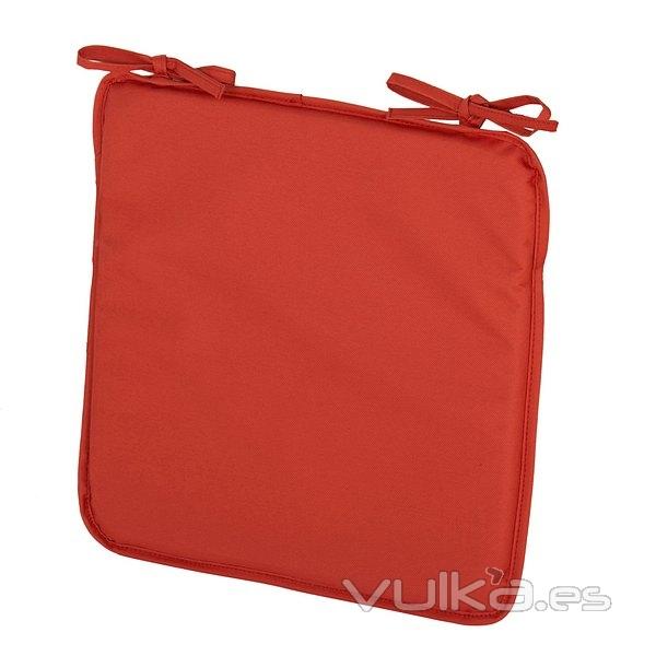 Cojin silla lazos waterpro rojo 39x39 en La Llimona home