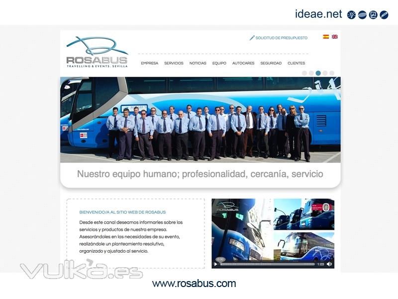 Diseo y desarrollo Sitio web / www.rosabus.com (Alquiler autocares)