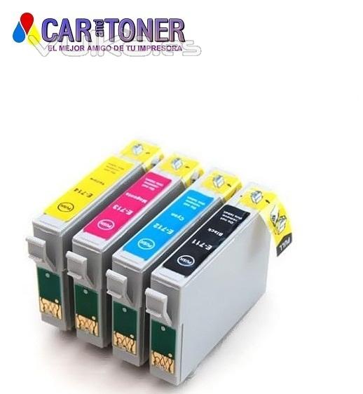 PACK DE 4 CARTUCHOS EPSON COMAPTIBLES T071172/374   8,50EUR