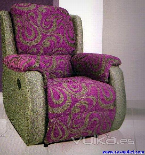 Modelo Relax Gales. Disponible en butaca relax y butaca fija. Disponible en toda la gama de tapiceri