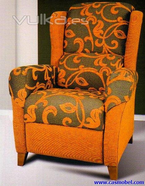 Modelo Relax Roman. Disponible en butaca relax y butaca fija. Disponible en toda la gama de tapiceri