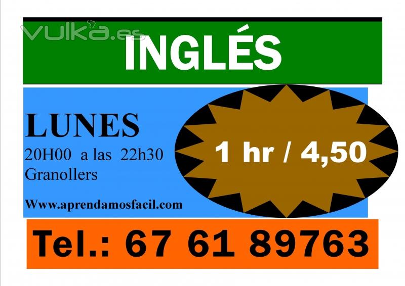 CLASES DE INGLS 1 HR / 4,50 EUR - LUNES GRANOLLERS 