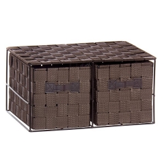 Mueble auxiliar cajonera entretela chocolate 2 cajones 17 en la llimona home