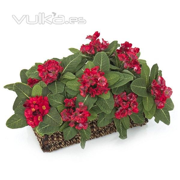 Plantas artificiales. Planta primula artificial roja en La Llimona home (2)