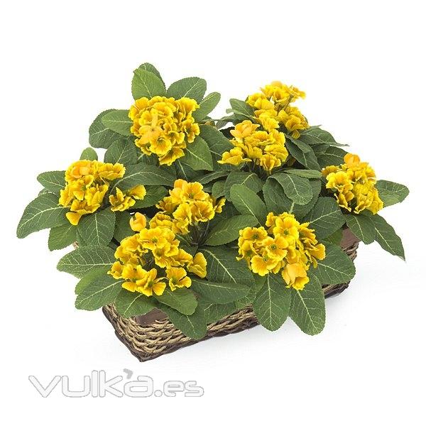 Plantas artificiales con flores. Planta primula artificial amarilla en La Llimona home (2)
