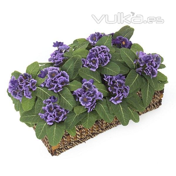 Plantas artificiales con flores. Planta primula artificial violeta en La Llimona home (2)