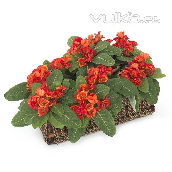 Plantas artificiales con flores. Planta primula artificial naranja en La Llimona home (1)