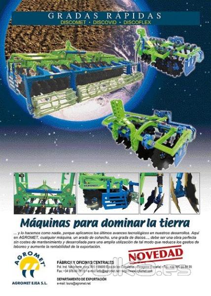 Nuevas gradas rápidas Agromet con los últimos avances tencológicos en el desarrollo de la máquina.