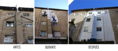 Rehabilitacion de fachada de dificil acceso mediante trabajos verticales