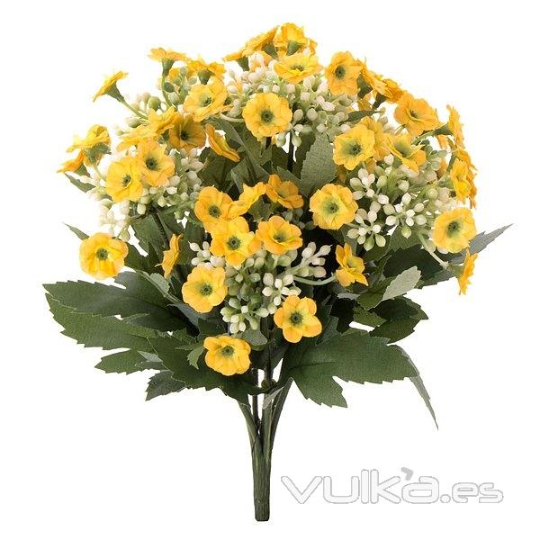 Planta kalanchoe artificial con flores amarillas en lallimona.com