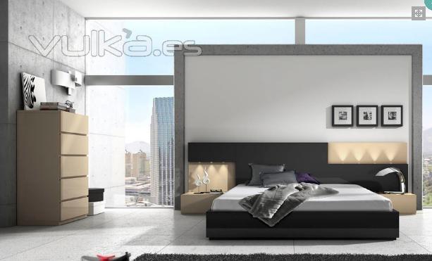 dormitorio moderno con leds