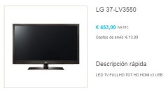 Televisor lg 37-lv3550 por 453eur