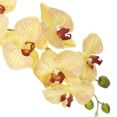 Flores artificiales rama orquideas artificiales latex amarilla con hojas 85 en lallimonacom (2)