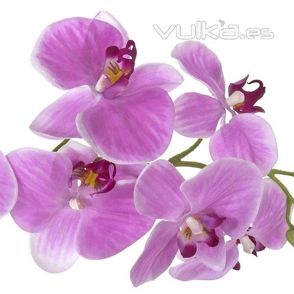 Flores artificiales. Rama orquideas artificiales latex lavanda con hojas 85 en lallimona.com (2)
