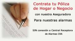 Aseguramos sin conexión a CRA, Conectada a Particular, con informe de eventos en caso de robo