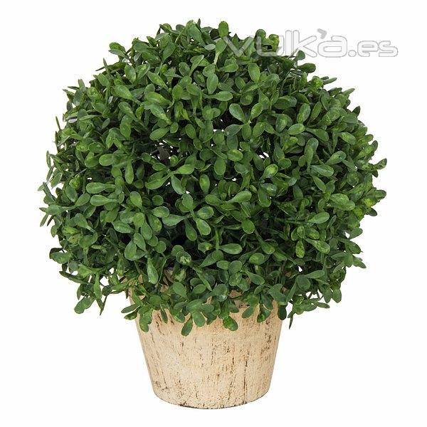 Plantas artificiales. Planta bola artificial hojas verdes con maceta 20 en lallimona.com