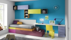 Dormitorio juvenil con muchos colores del catalogo de muebles slango