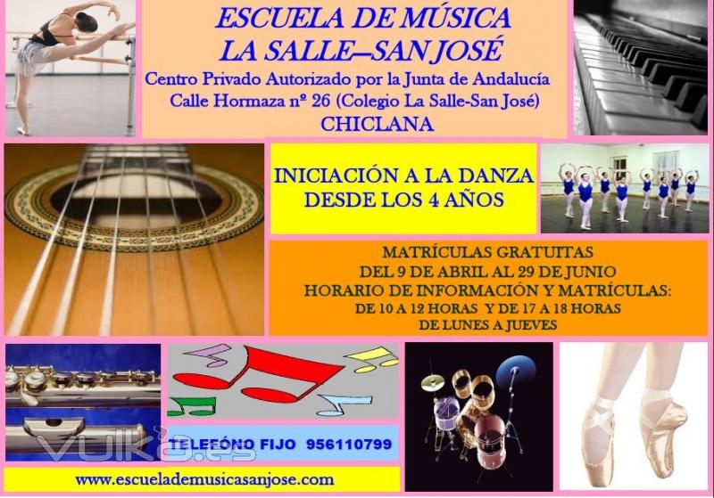 Flyer publicitario curso 2012-2013 Escuela de Msica La Salle San Jos de Chiclana