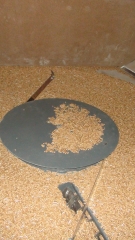 Instalación de silo mediante agitador de fondo con pellets