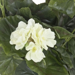 Plantas artificiales con flores. planta geranio artificial blanco en lallimona.com (detalle 1)