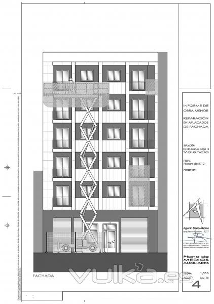 Informe de para Reparacin de Aplacados de Fachada de edificio en Valencia.