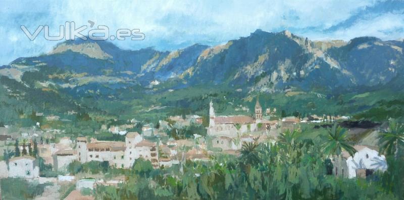 Paisaje al óleo de Sóller en Mallorca