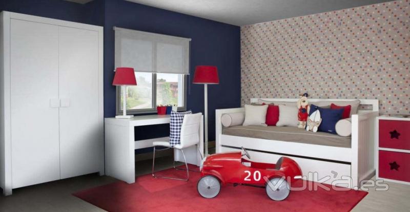 Ambiente coche, armario maxi, escritorio, cama nido... de Babyroom