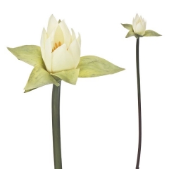 Flores artificiales flor lotus artificial pequena en la llimona home (1)