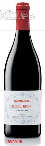 GARNACHA WINE D.O.Ca. RIOJA ALCOHOL: 14 % vol. TOTAL ACIDITY: 6.1 g/l. HARVEST DATE: 2nd  week of Oc