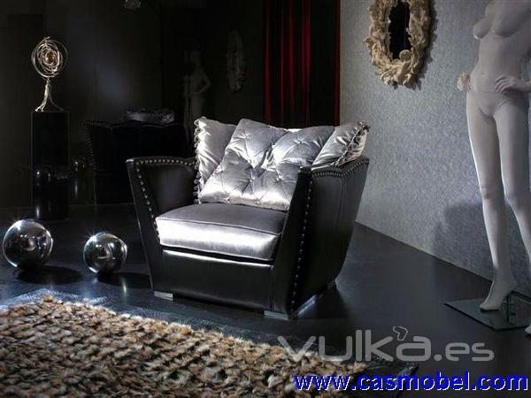 Modelo Fragance, exclusivo sillón con detalles en pasamaneria. Disponible en toda la gama de tapicer