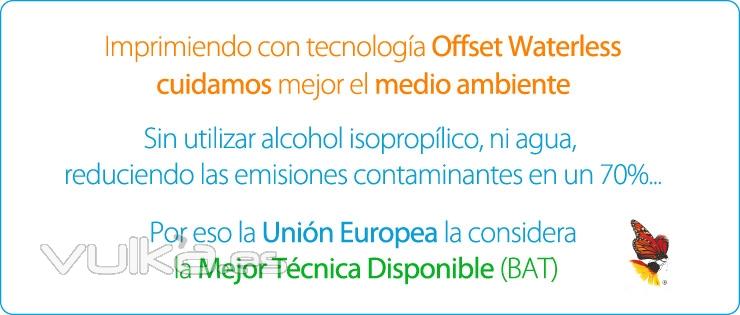 Produccin ecolgica. Imprimimos con la tecnologa Offset Waterless