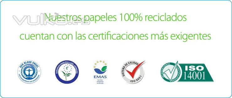 Todos nuestros papeles cumplen las ms rigurosas certificaciones