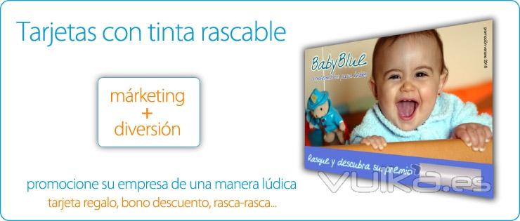 Tarjetas con tintas rascables