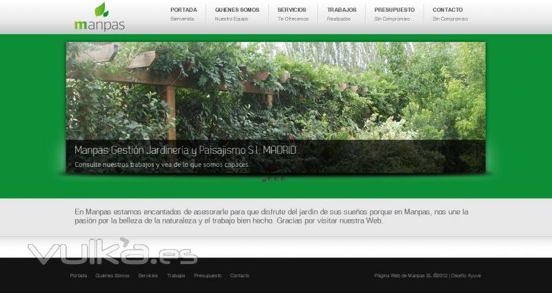 Diseño de la página web de Manpas Gestión de Jardinería y Paisajismo