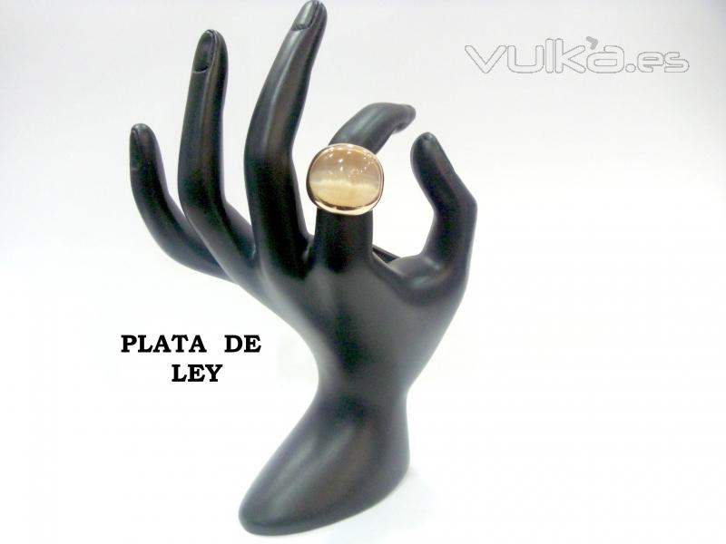 Anillo plata y oro rosa 