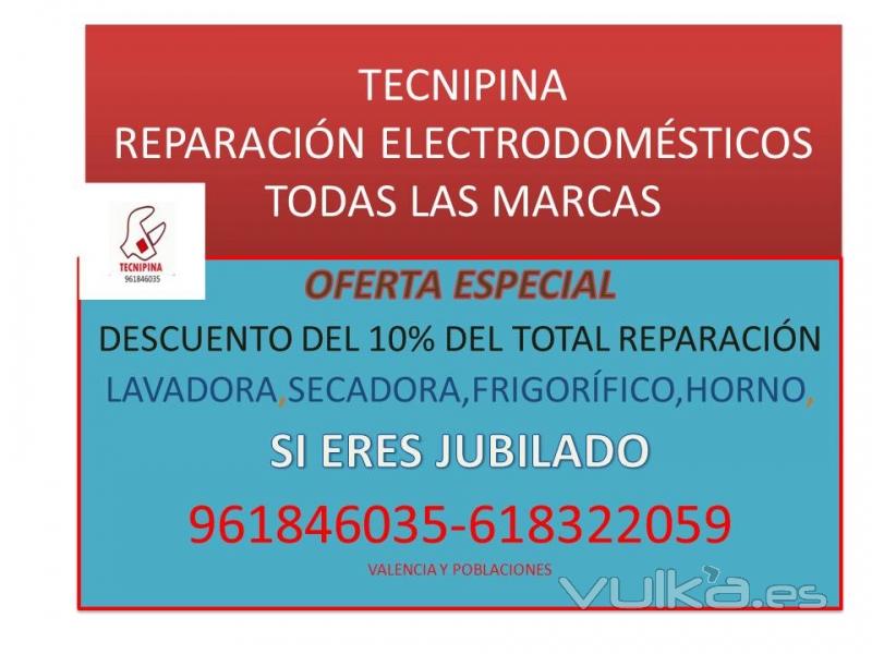 Oferta especial. Si eres jubilado te descontamos el 10% en el valor total de la reparación