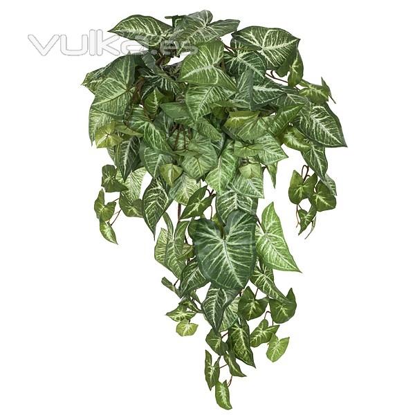 Plantas colgantes artificiales. Planta artificial colgante syngonium verde en La Llimona home